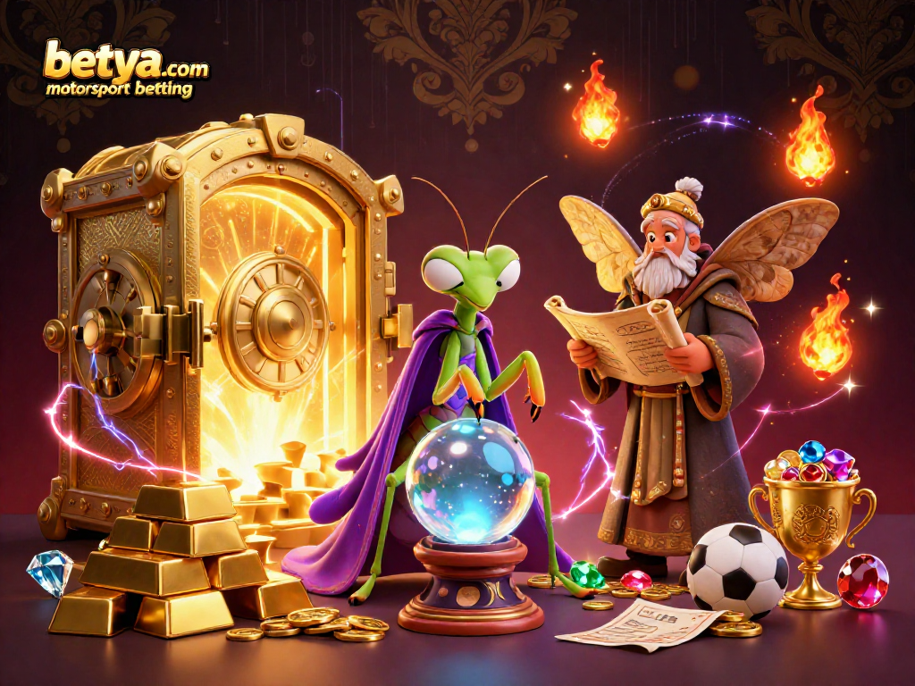 Experience thrilling betya.com motorsport betting with a magical 3D illustration of fortune tellers and riches.
