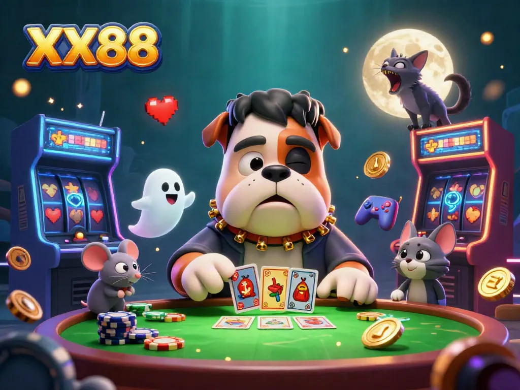 Experience the thrill of XX88 with engaging characters at a vibrant casino setting.