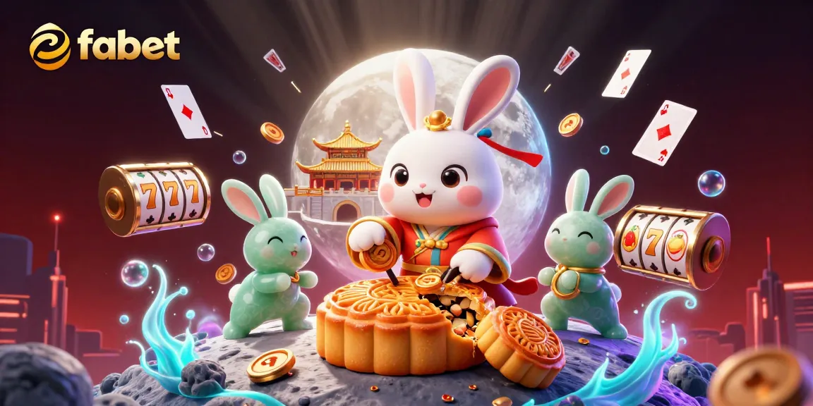 Engage in fabet's thrilling gameplay with cartoon rabbits amidst a vibrant casino setting.