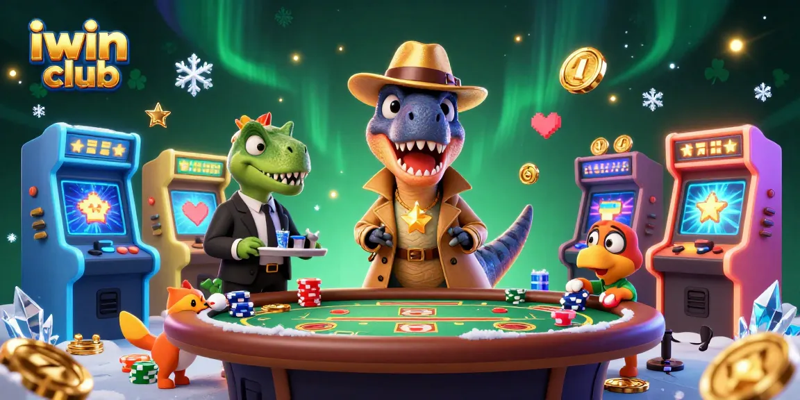Experience thrilling gameplay at iwin club with a velociraptor card counter and casino elements.