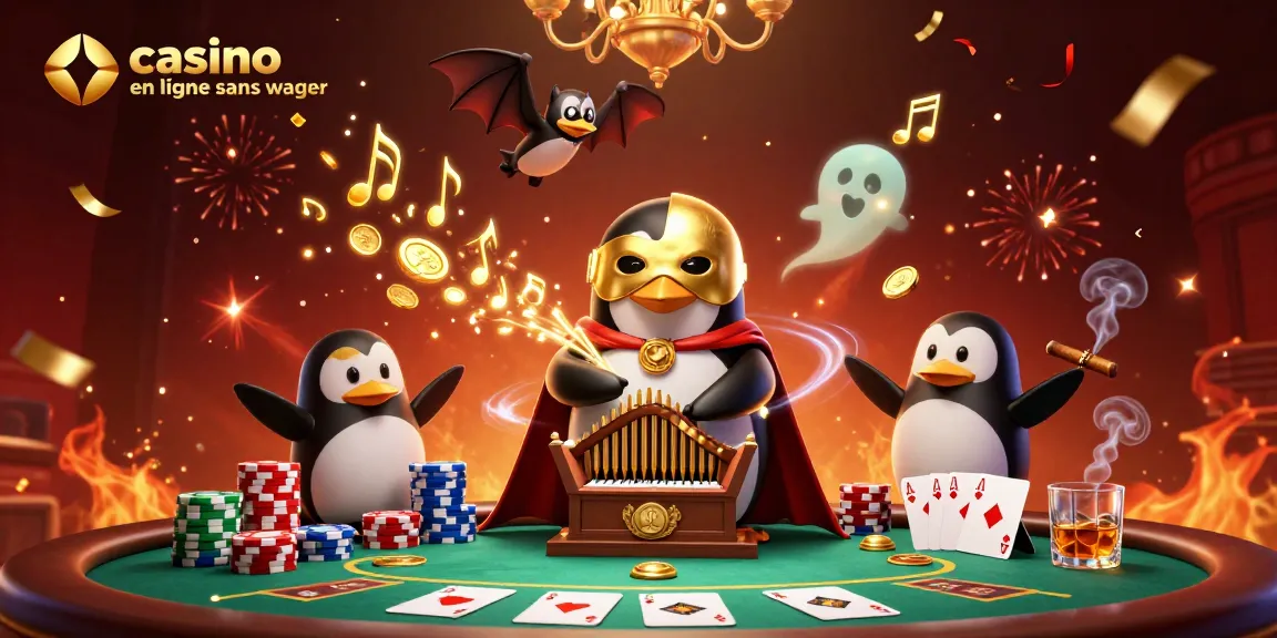 Jouez à un casino en ligne sans wager avec des personnages colorés et des éléments festifs.