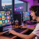 Engaging online gambling scene showcasing excitement of HWGSLOT gaming experience