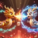 Experience thrilling action with Sunwin's interactive features amidst vibrant dragons and casino elements.