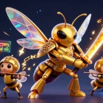 Engage with Go88's thrilling gaming atmosphere featuring a unique samurai hornet and digital elements.