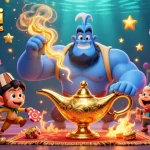 Giocare nei migliori casinò online non AAMS con un genio e una scimmietta su un tappeto magico.