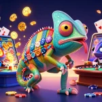 Jouer au casino en ligne France légal avec un caméléon coloré et des jeux dynamiques.