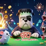 Visualisation du meilleur casino en ligne, avec des personnages et des éléments de jeu animés créant une ambiance captivante.