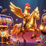 Experience thrilling games at 123B casino with captivating golden rooster characters and rich casino elements.