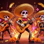 Vivez l'expérience d'un casino en ligne France légal avec des mariachis colorés et des éléments de jeu captivants.