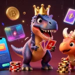 Profitez d'une scène vibrante sur un casino en ligne argent réel avec des personnages 3D ludiques et des éléments de crypto-monnaie.