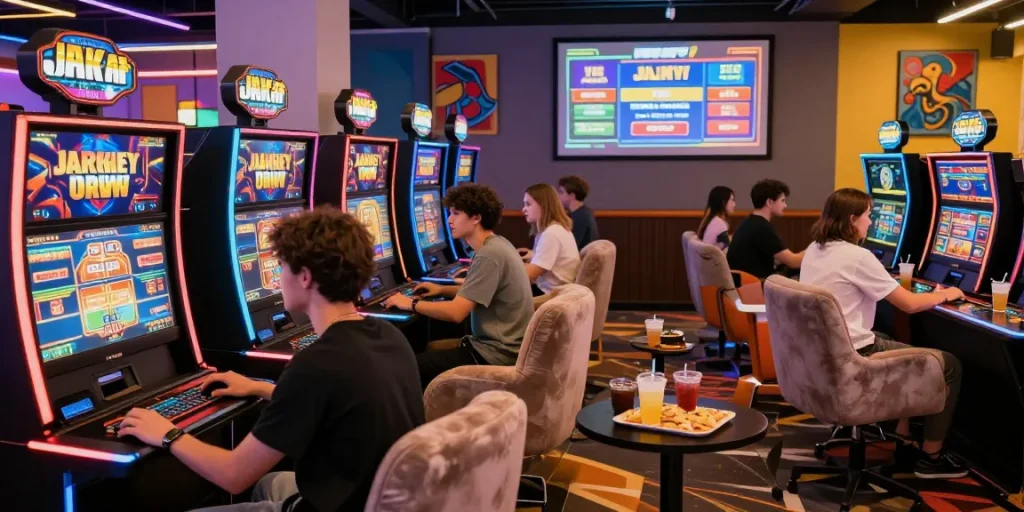 Players enjoying the immersive gaming experience at wd138.com with dynamic slot games and lively atmosphere.