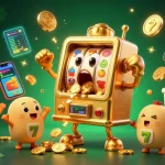 Un jeu avec un casino en ligne fiable illustré par une machine à sous qui célèbre un jackpot.